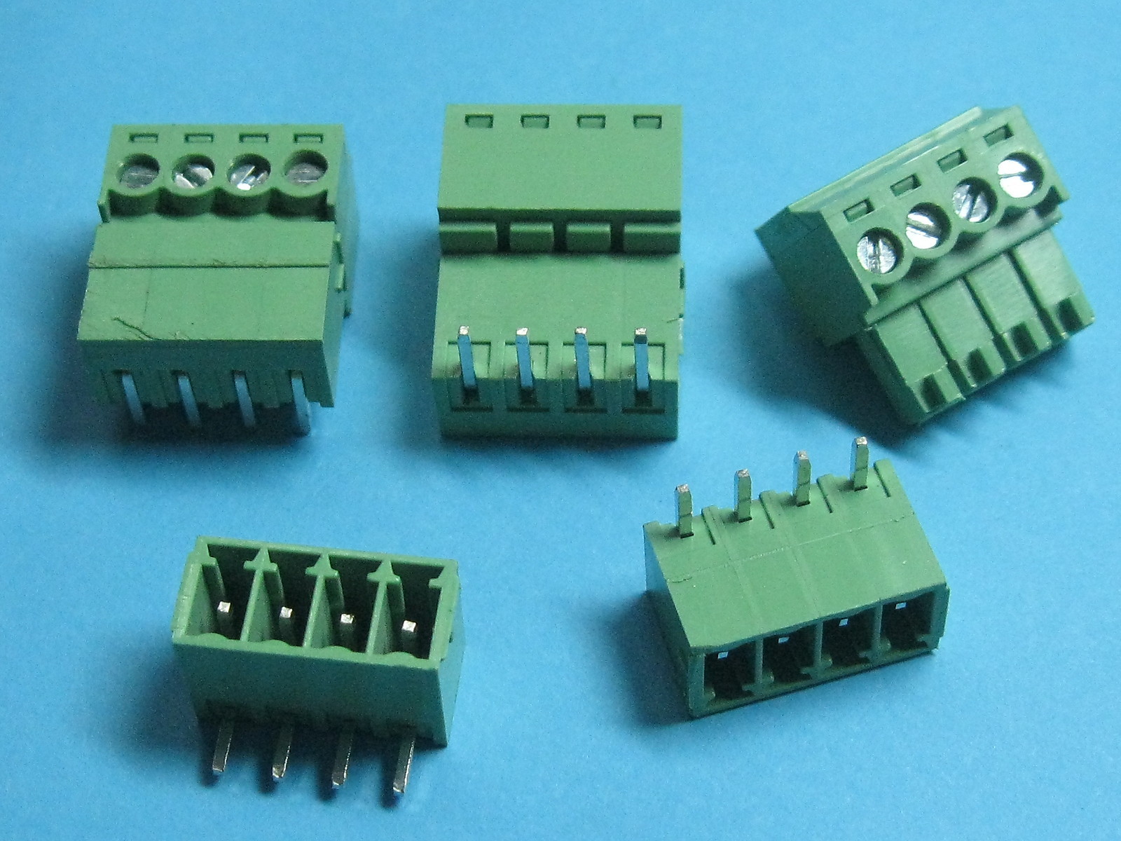 50 pcs Pitch 3.5mm Angle 4way/pin Screw Terminal Block Connector Pluggable Type