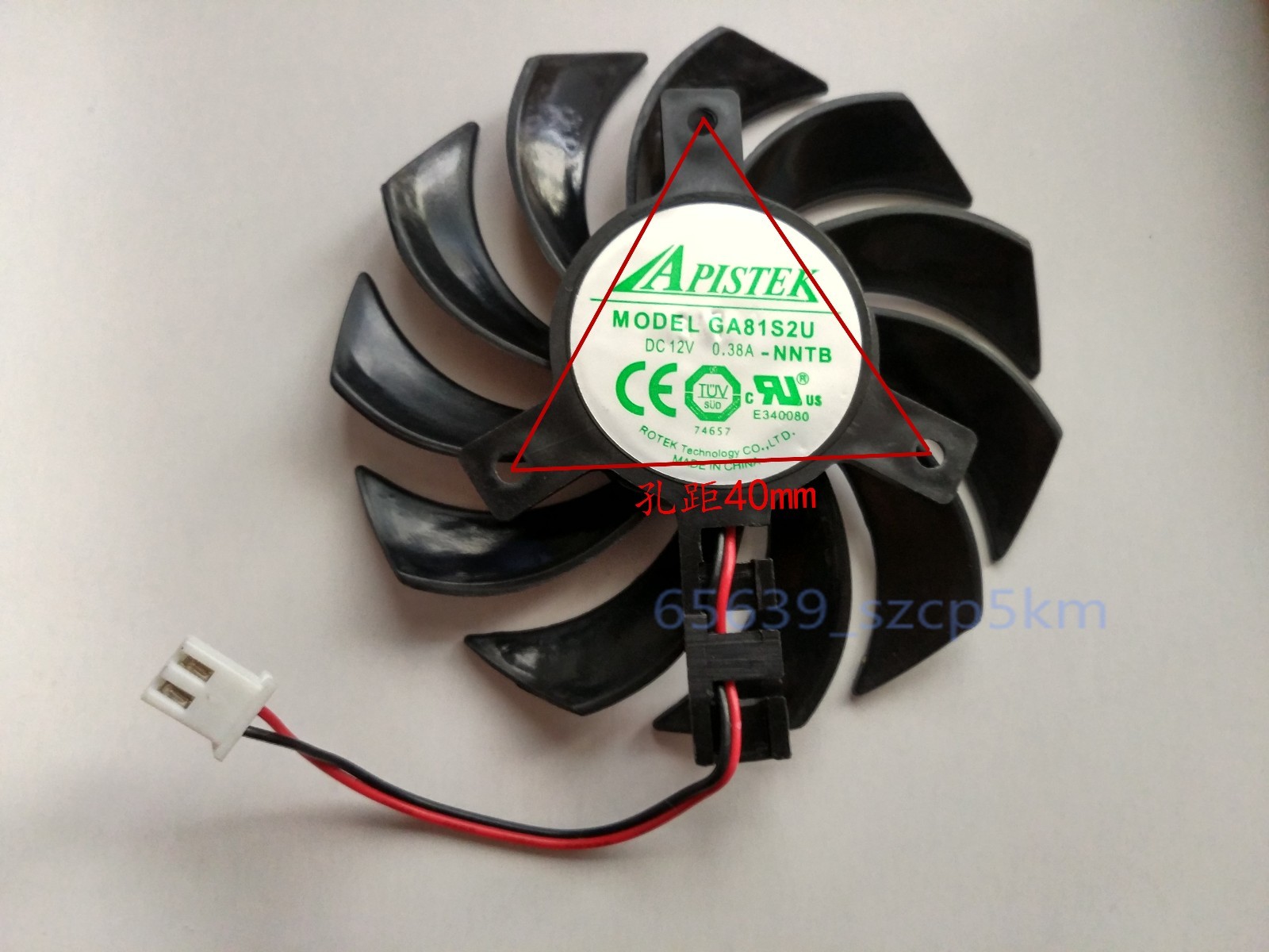 1PC 75mm graphics card fan  GA81S2U -NNTB DC12V 0.38A GA81S2U-NNTB