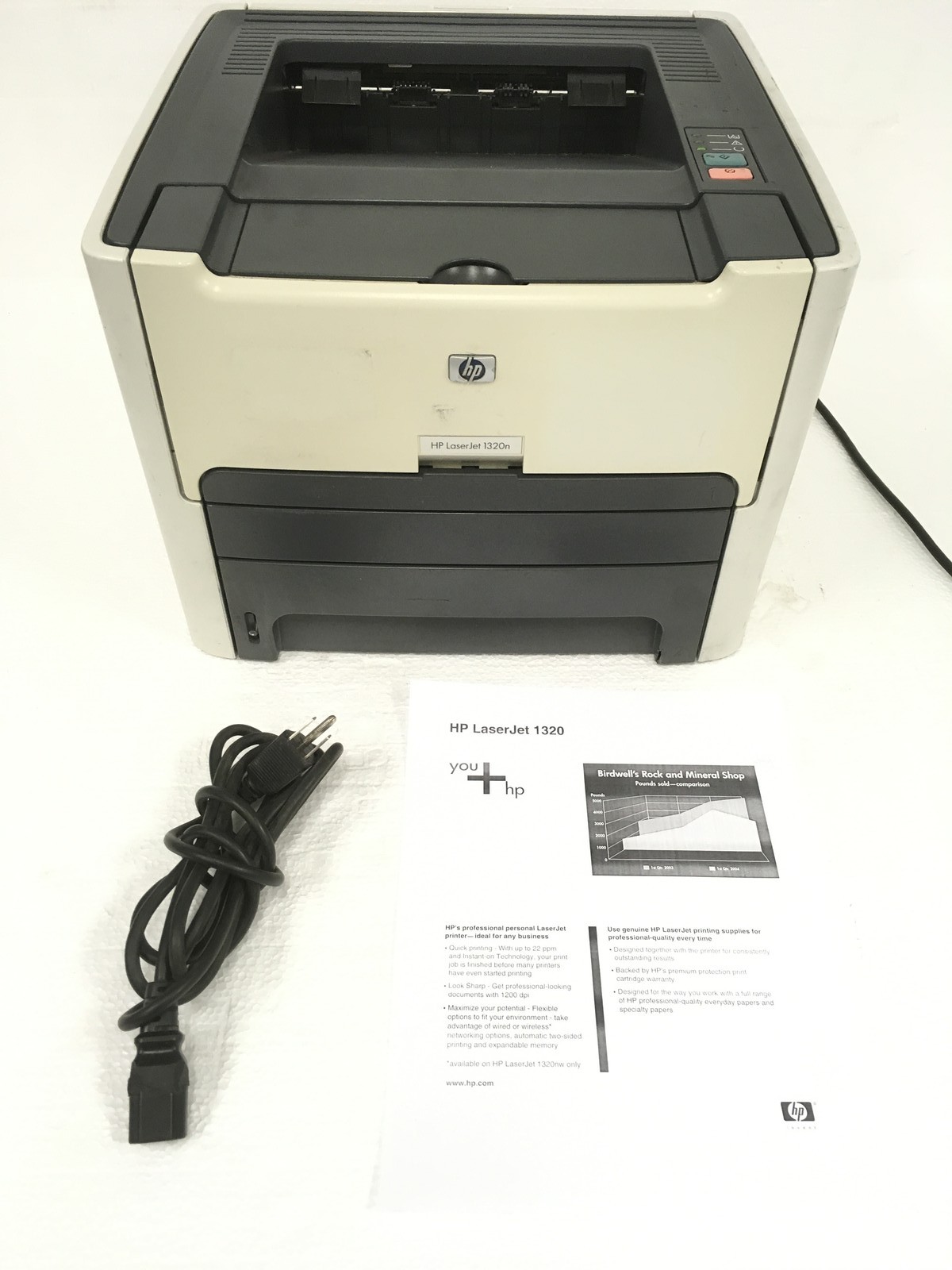 HP LaserJet 1320N Monochrome Laser Printer 16MB, 218.3K Pages No Toner 
