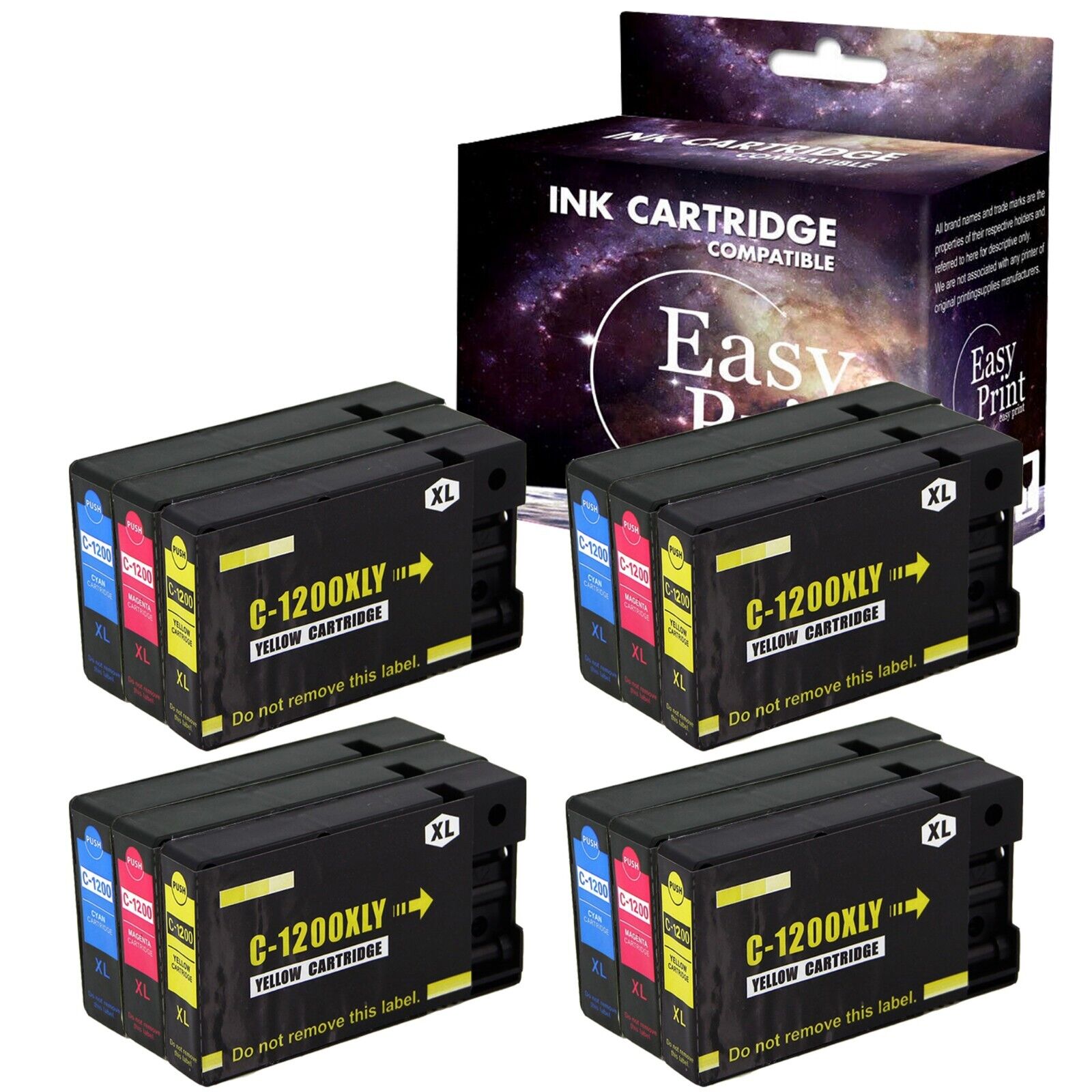 12-Pack 1200XL Color Ink Cartridge PGI-1200 PGI1200XL for MB2350 MB2020 Printer