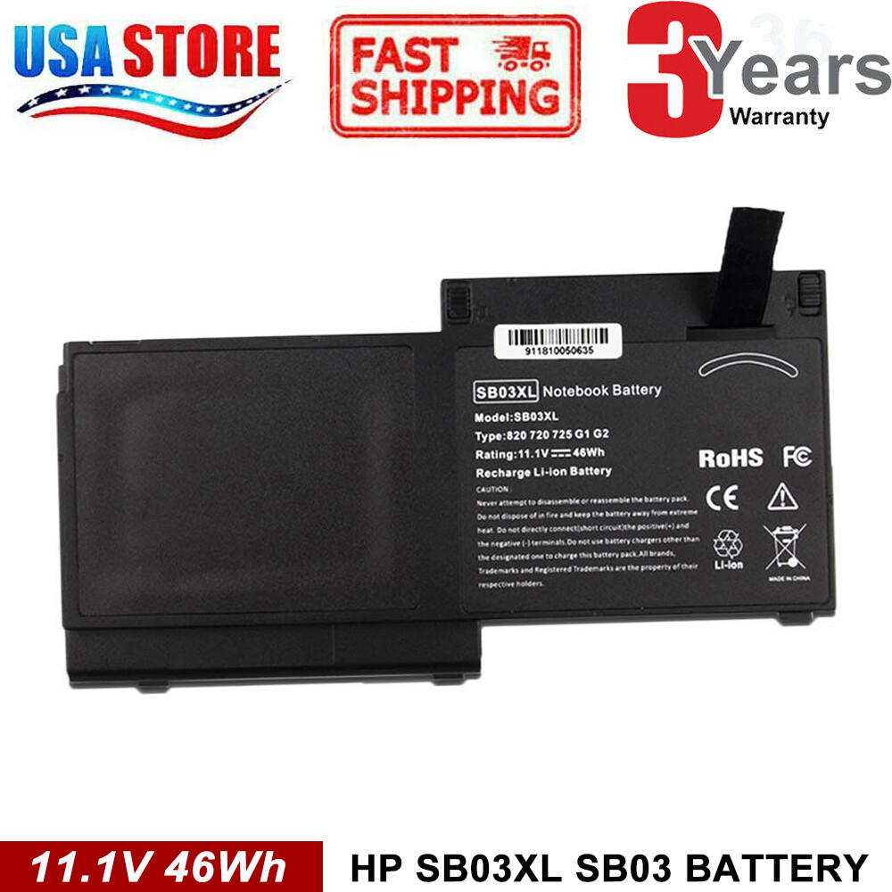 SB03XL SB03 Battery For HP Elitebook 720 725 820 825 G1 G2HSTNN-LB4T HSTNN-I13C