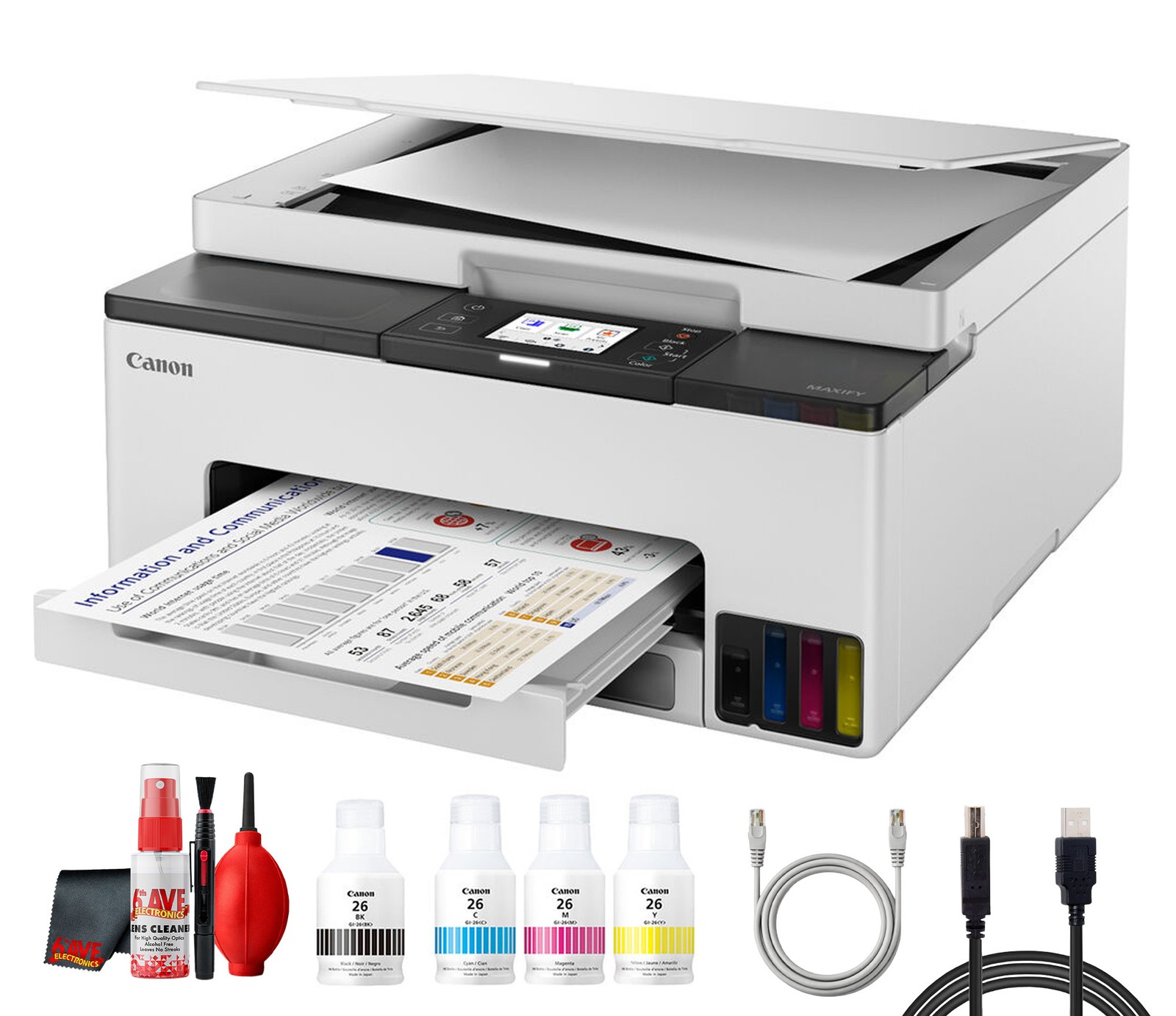 Canon MAXIFY GX1020 MegaTank All in One Printer Office Bundle
