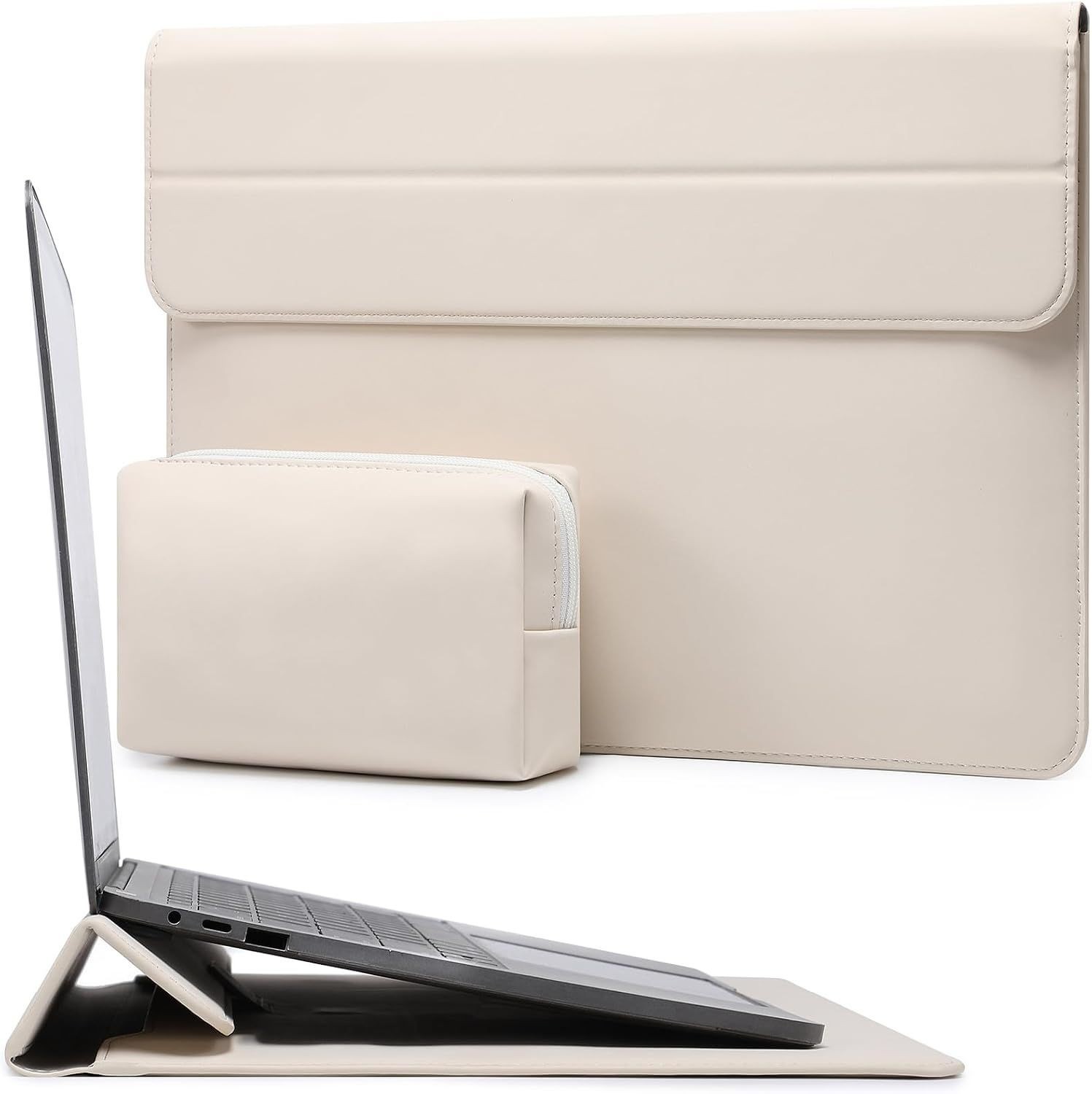 Sleeve for 13.3-14 Inch Laptop with Stand Feature, Beige