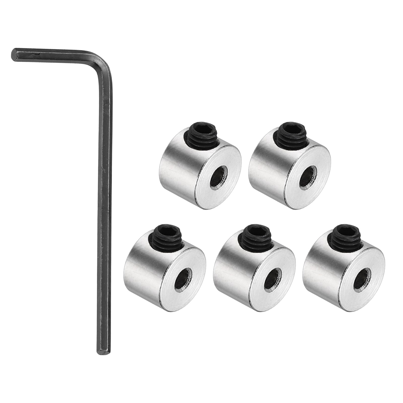 5Pack Shaft Lock Collar 2.05mm Bore 7mm OD 5mm H Collar Set, Silver