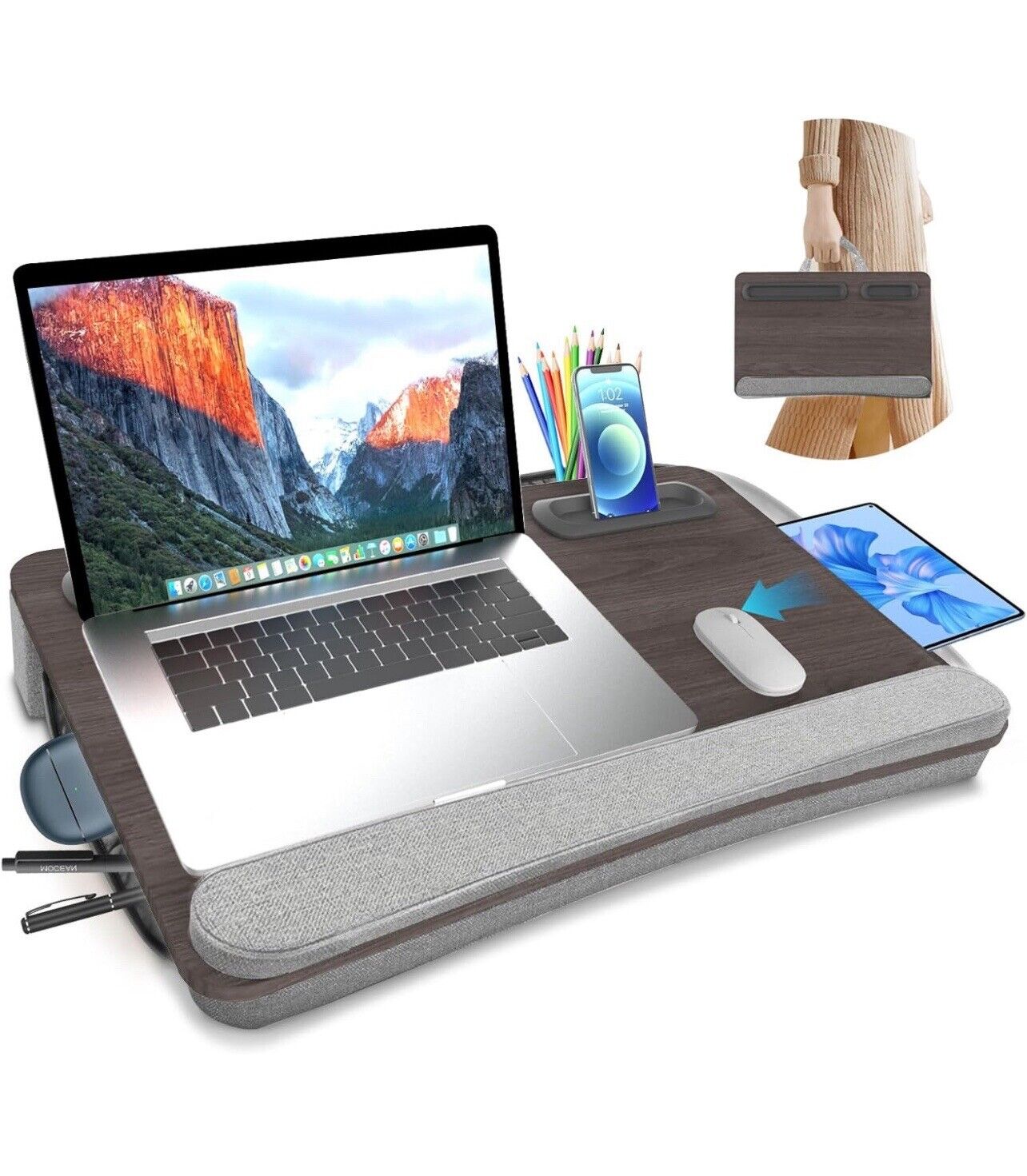 HUANUO Lap Desk - Fits up to 17 inches Laptop Desk with Tablet & Phone Holder