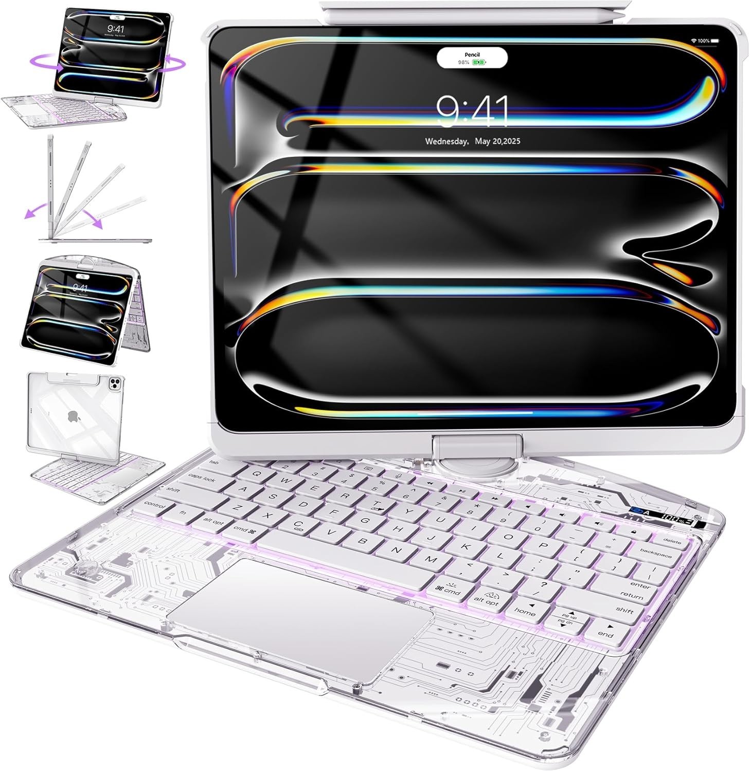 Intermerge Clear Keyboard Case for iPad Pro 13"(M5,2025/ M4,2024), xx227
