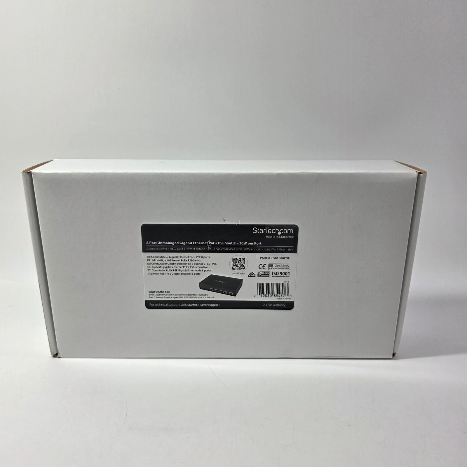 New StarTech 8 Port Unmanaged Ethernet POE IES81000POE