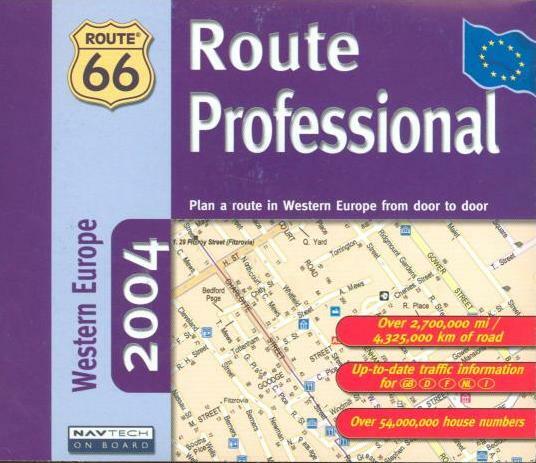 Route 66 Western Europe 2004 Professional PC CD trip planner map Navtech address