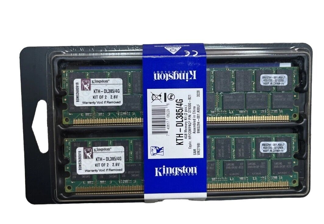 (LOT OF 2) Kingston KTH-DL385/4G Kit of 2x 2GB PC3200R CL3 **BRAND NEW**