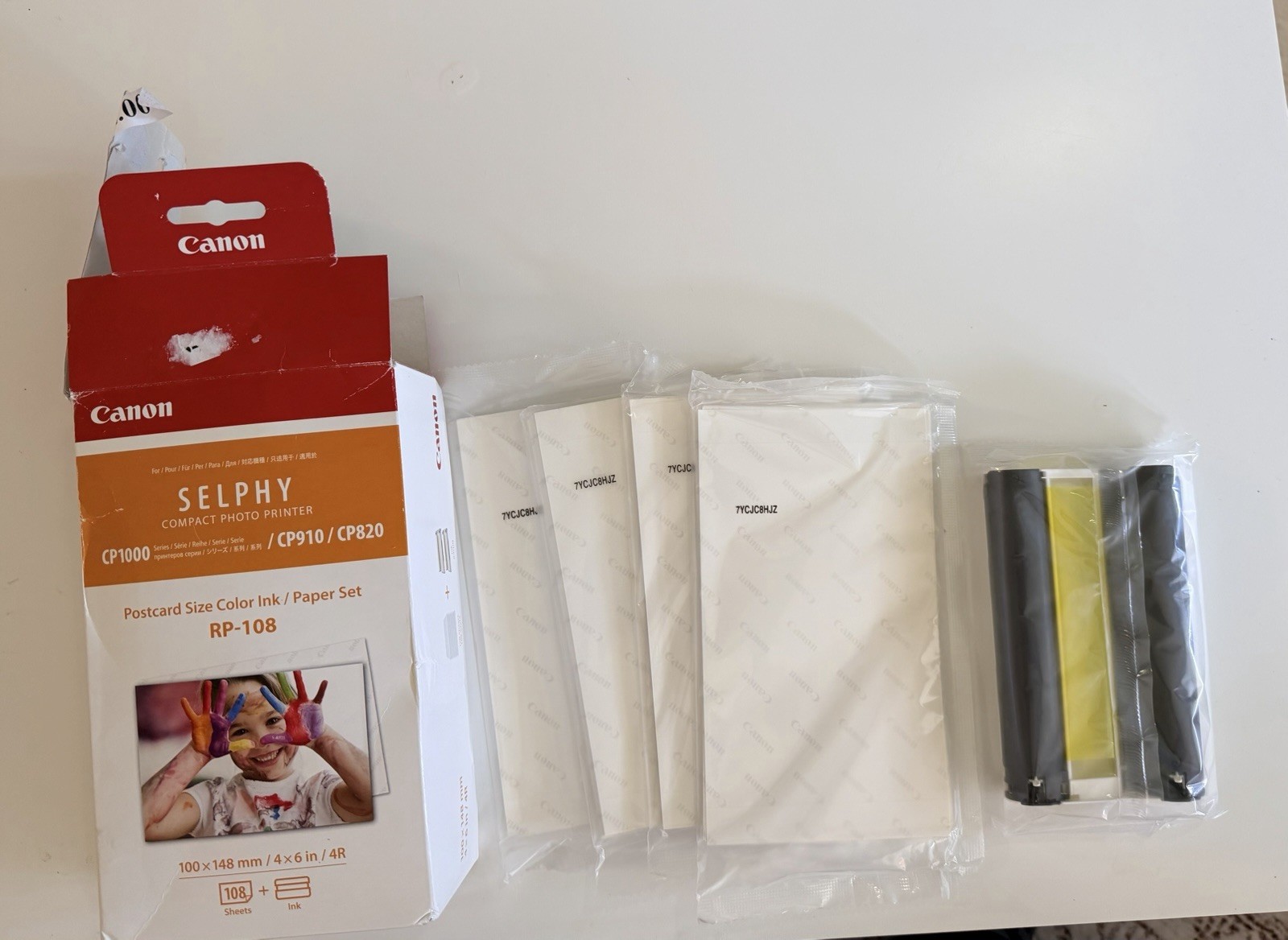 Canon RP-108 Hi Capacity Color InkPaper SELPHY CP000/910/820 Ink 2-Cartridges