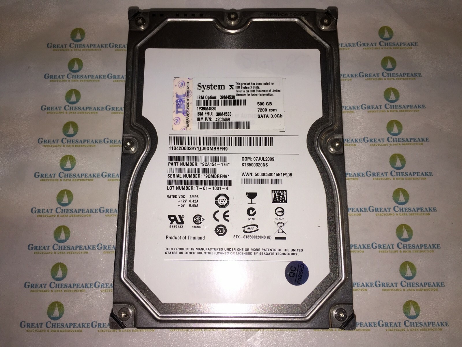 Seagate Barracuda ST3500320NS 500GB 3.5" ES.2 SATA 7200RPM HDD TESTED