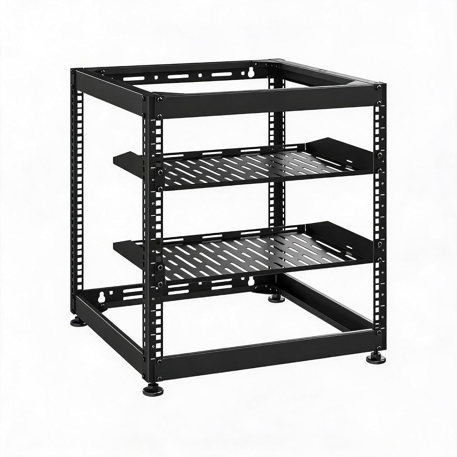 🔥10/15/20U Open Frame Network Server Rack w/Casters Shelves Wall,Mount Floor