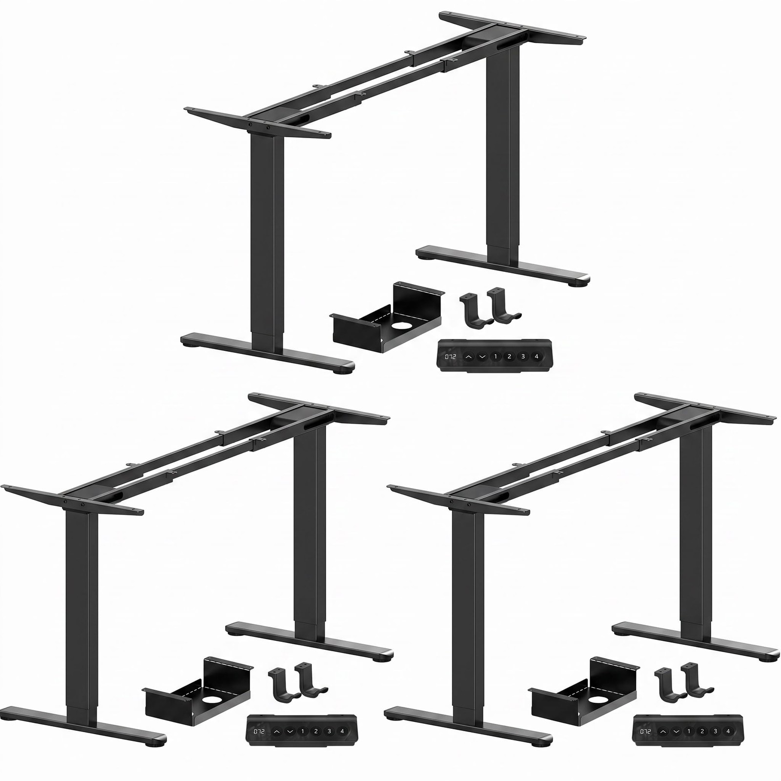 Standing Desk Frame Dual Motor 264 lbs 3Pack 25.2x42.13x28.35 Black Marsail