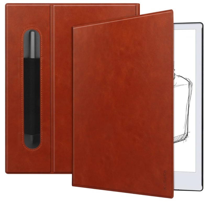 Kuroko Slim Lightweight Book Folios Leather Case Cover for Remarkable 2 (Brown)