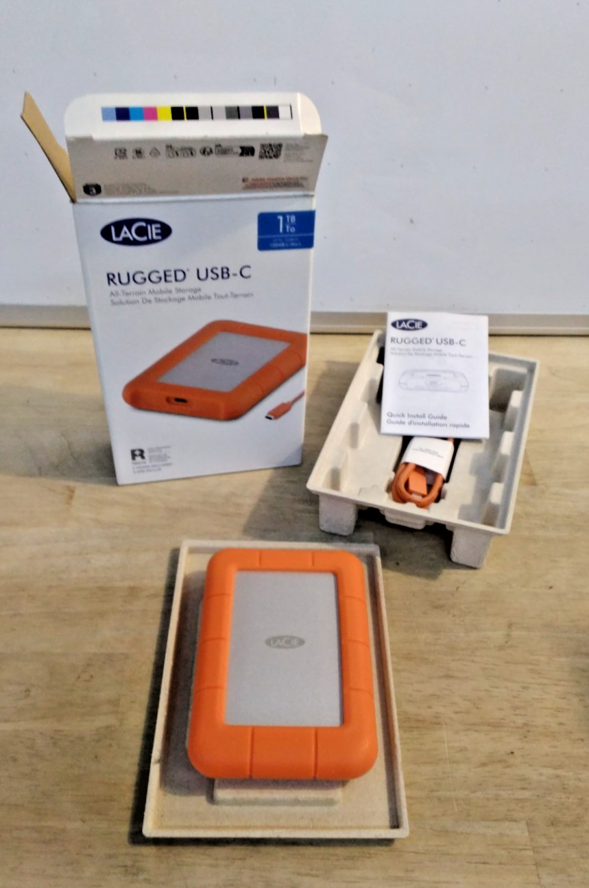 LaCie 1TB Rugged USB-C Portable Hard Drive