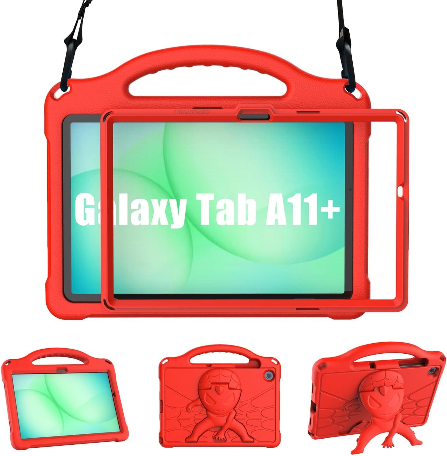 Red Shockproof Case with Handle Stand for Samsung Galaxy Tab A11 Plus 2026 11" T