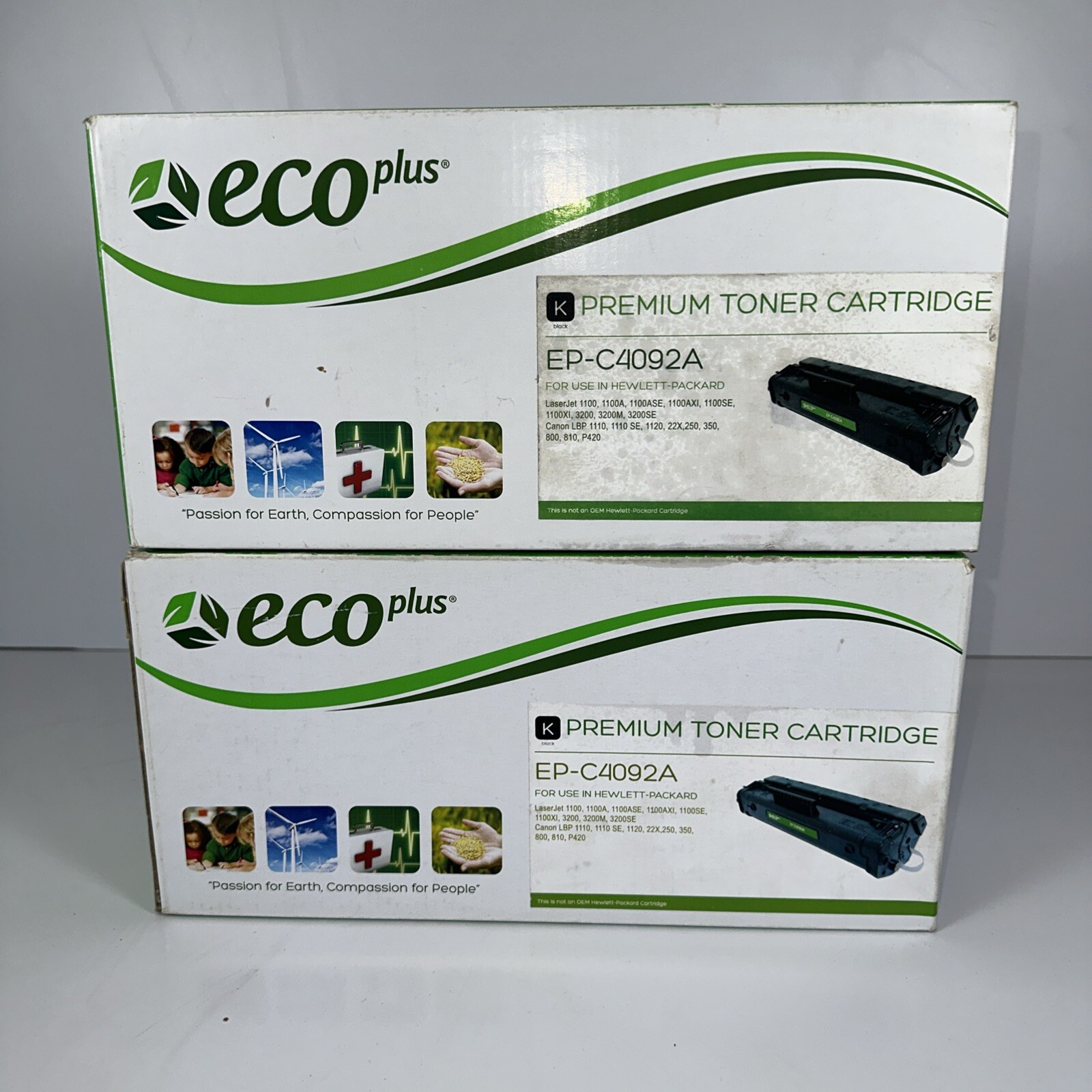 Lot Of 2 New Eco Plus Premium Toner Cartridge EP-C4092A