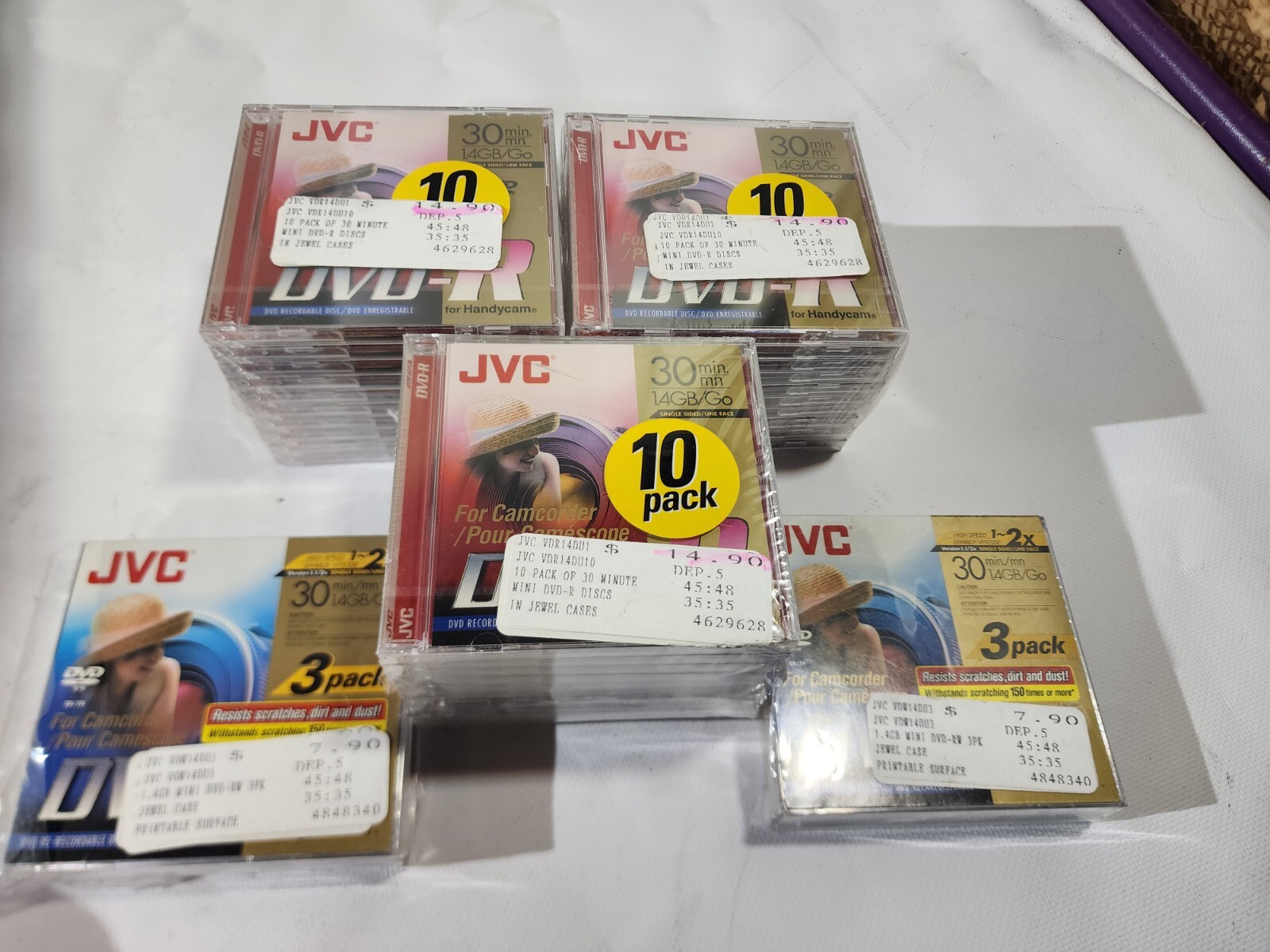 36 Lot New Sealed JVC DVD-RW 30 Min 1.4GB Disc For Camcorder Video Camera x36