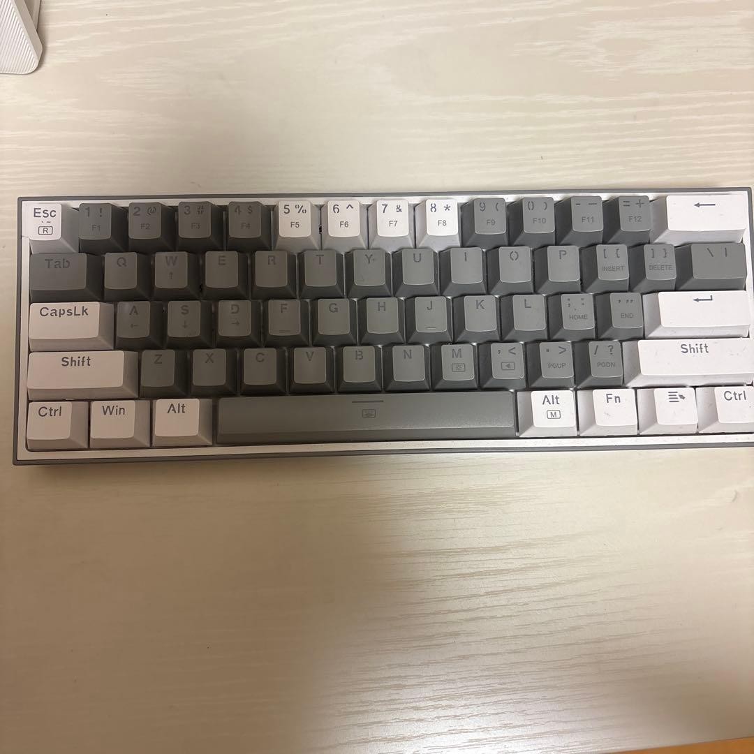 Redragon Fizz RGB Mechanical Keyboard White Gray JP Wired Used