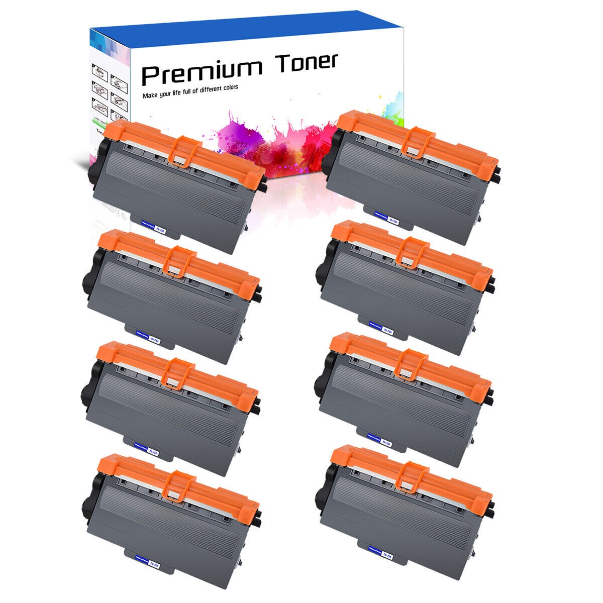 8PK High Yield TN750 Toner for Brother MFC-8910DW HL-5450DN DCP-8110DN Printer