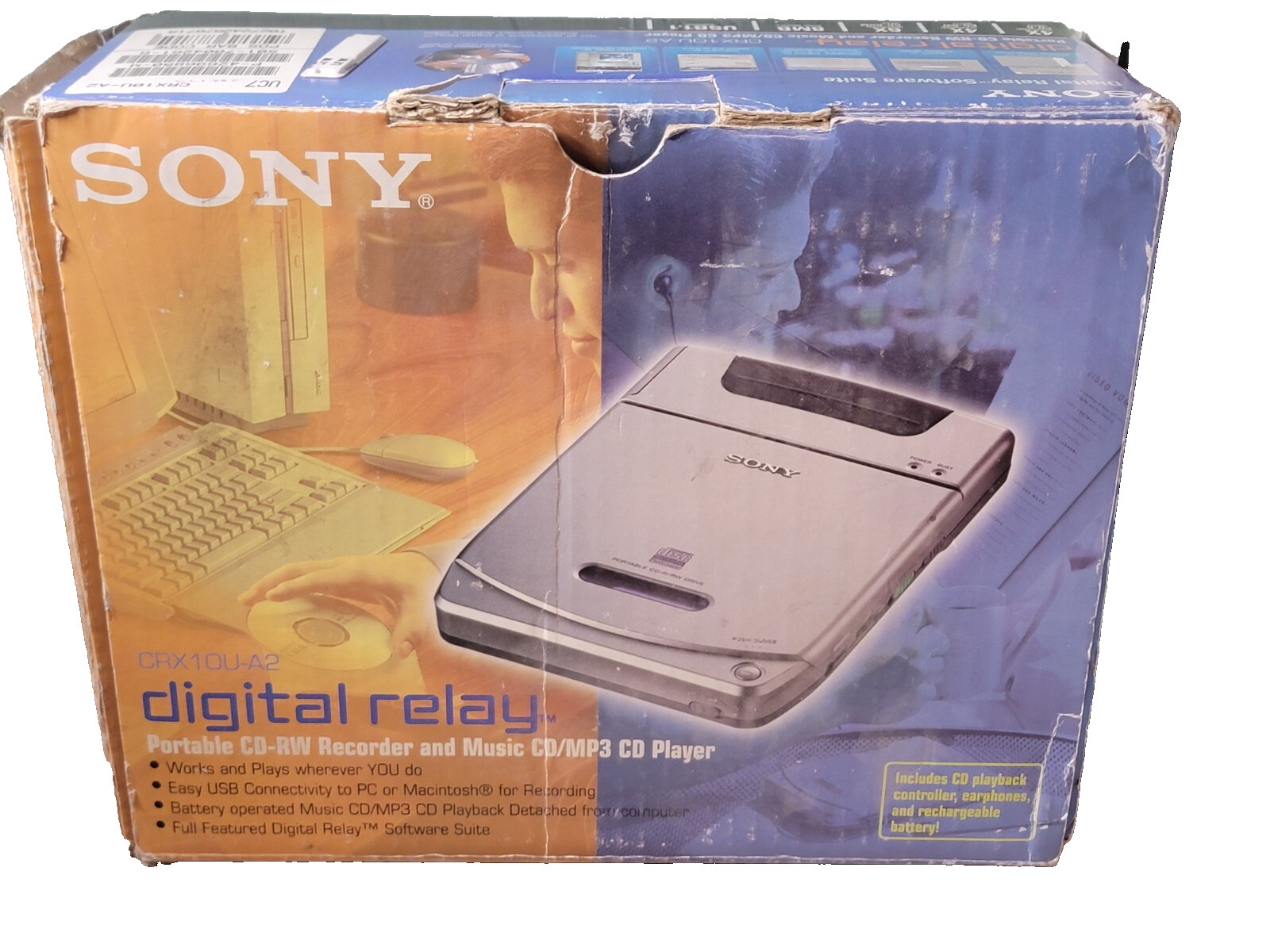Sony CRX10U-A2 Digital Relay Portable CD-RW Recorder & Music CD/MP3 CD Player