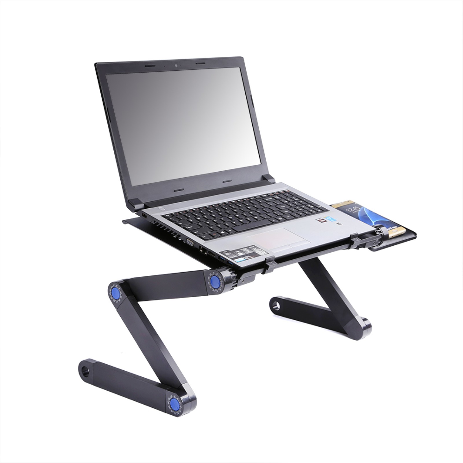 Adjustable Aluminum Laptop Stand w/ Detachable Mouse Pad for Home Office