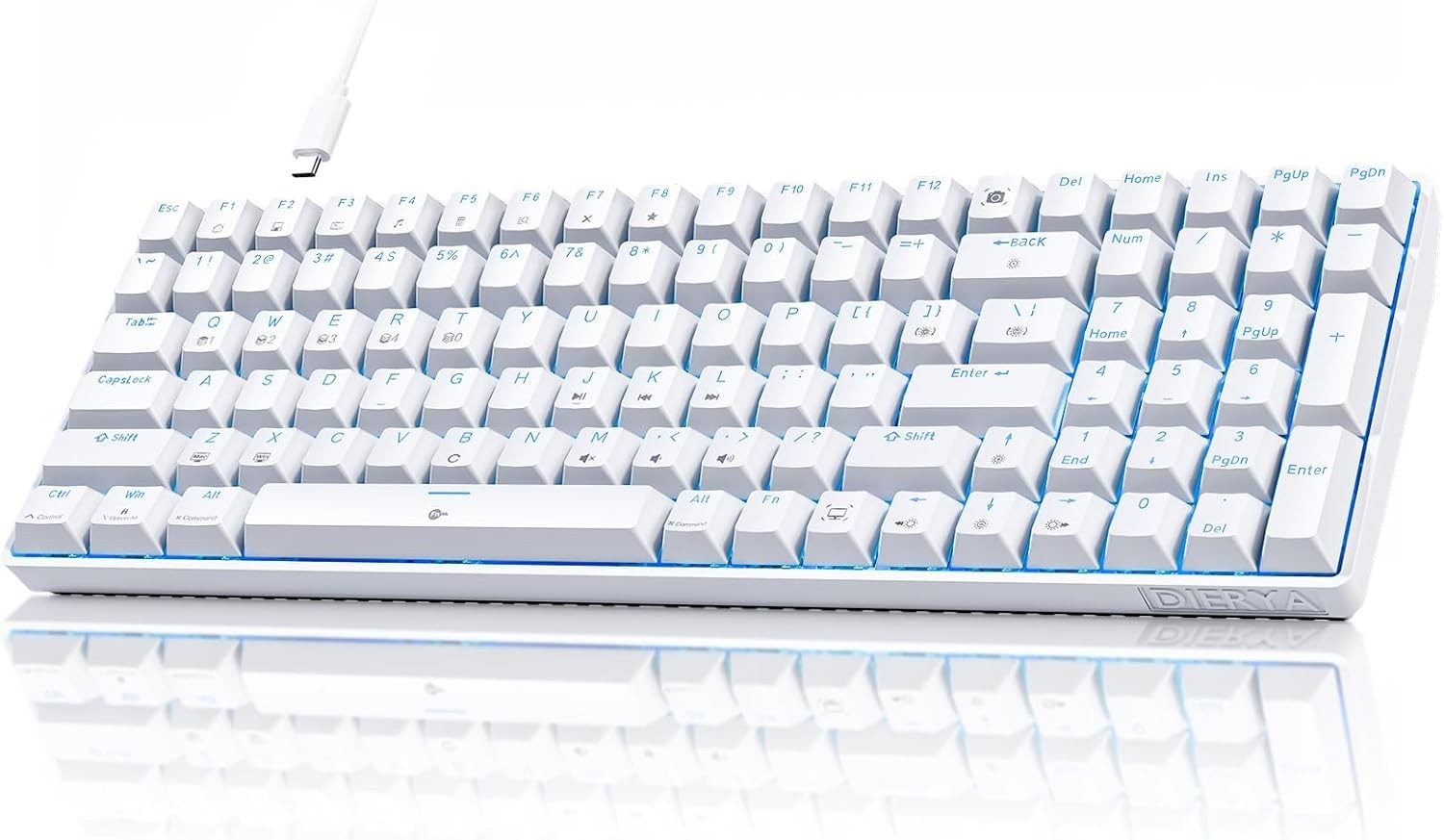 DIERYA DK98SE Gaming KeyboardWired Mechanical Keyboard with Linear Red Switch...
