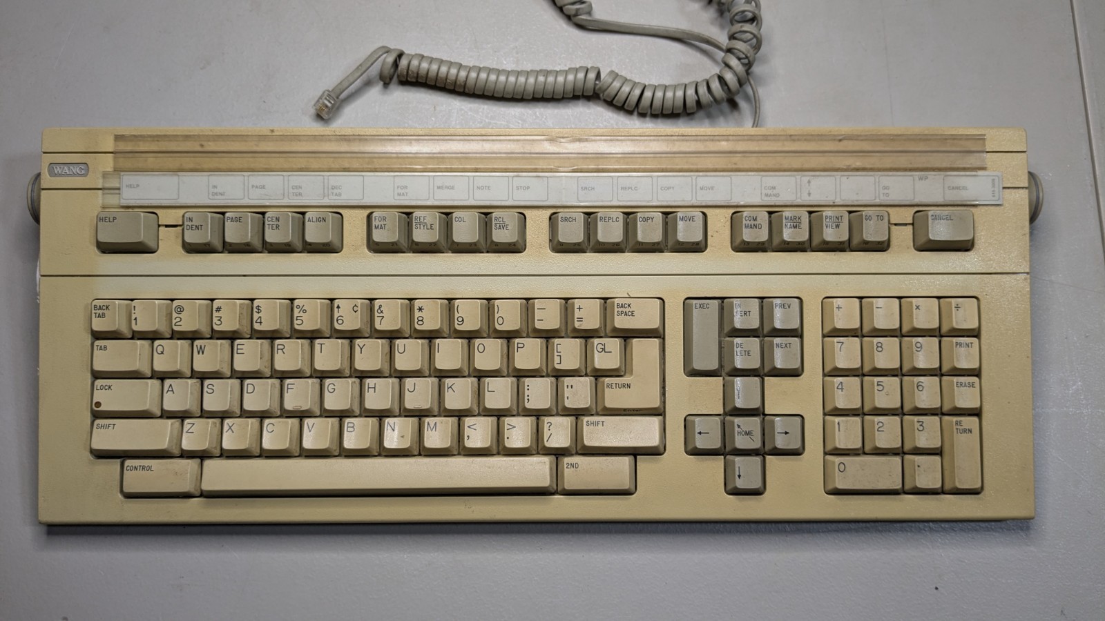 Vintage Wang K21 Word Processor Keyboard w/ Cable Untested