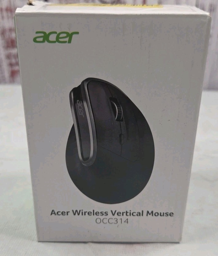 Acer Wireless Vertical Mouse OCC314 Ergonomic Adjustable DPI Rechargeable Black