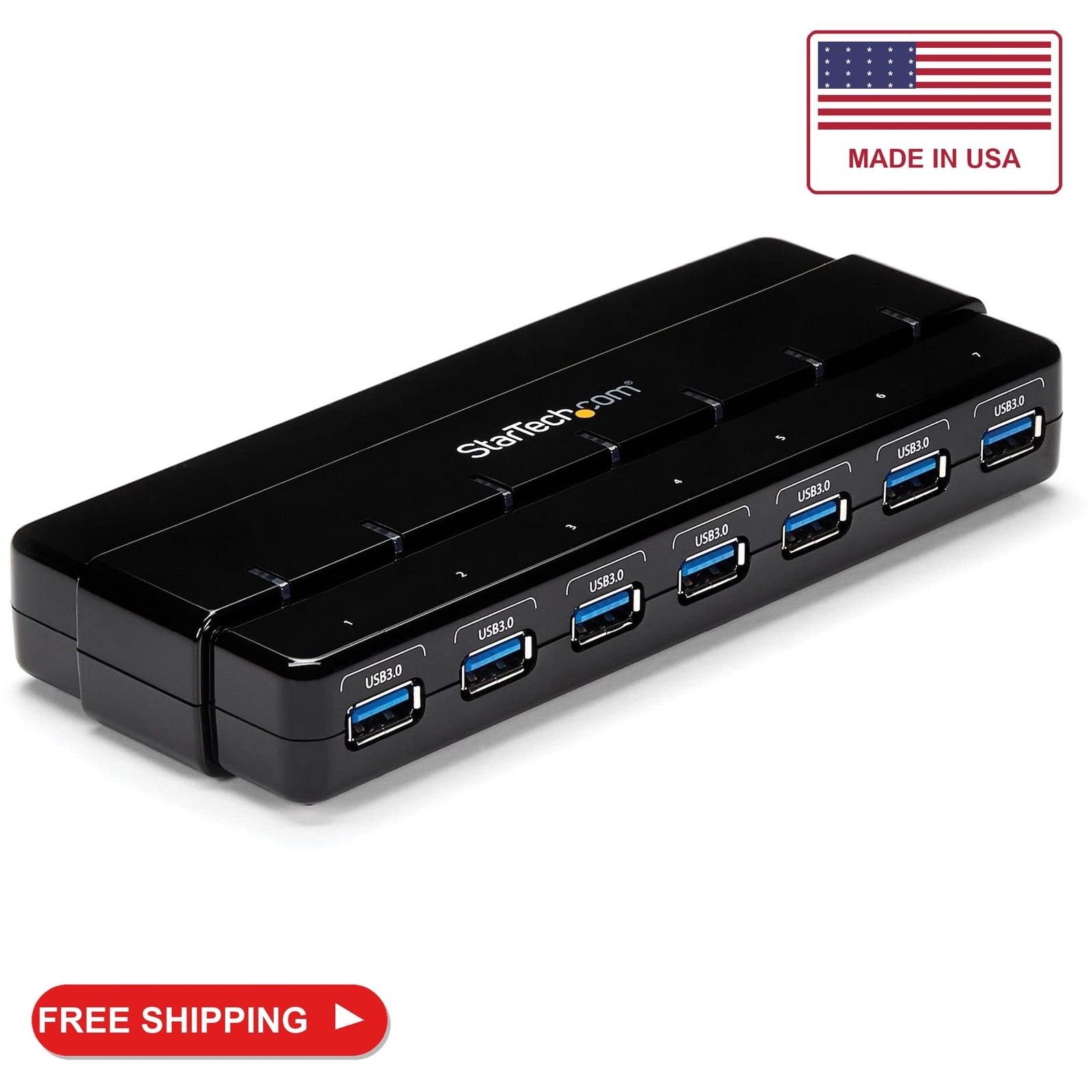 StarTech.com 7 Port USB 3.0 Hub - Up To 5 Gbps - 7 x USB - Universal Multi Port