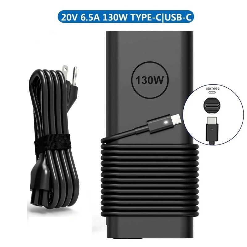 Type C Power Supply For Dell 65W 130W AC/DC USB-C Chromebook Laptop Charger