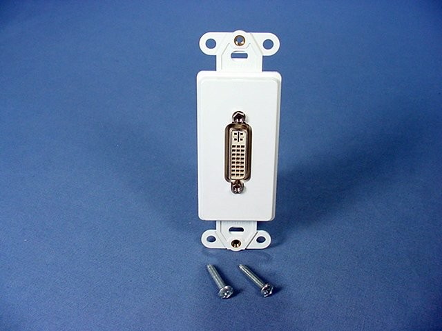 Leviton White DVI-I Feed Through Connector Decora Wallplate Insert 41648-W