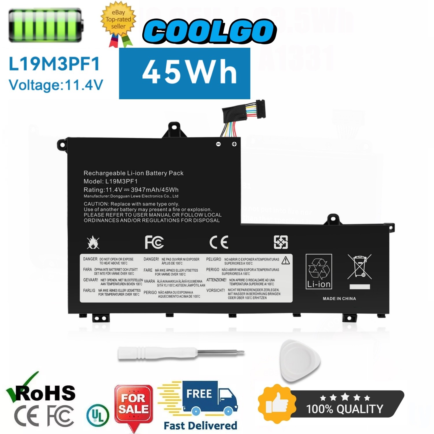✅L19L3PF8 L19M3PF1 L19C3PF9 BATTERY FOR LENOVO THINKBOOK 15-IML 15-IIL 14-IIL
