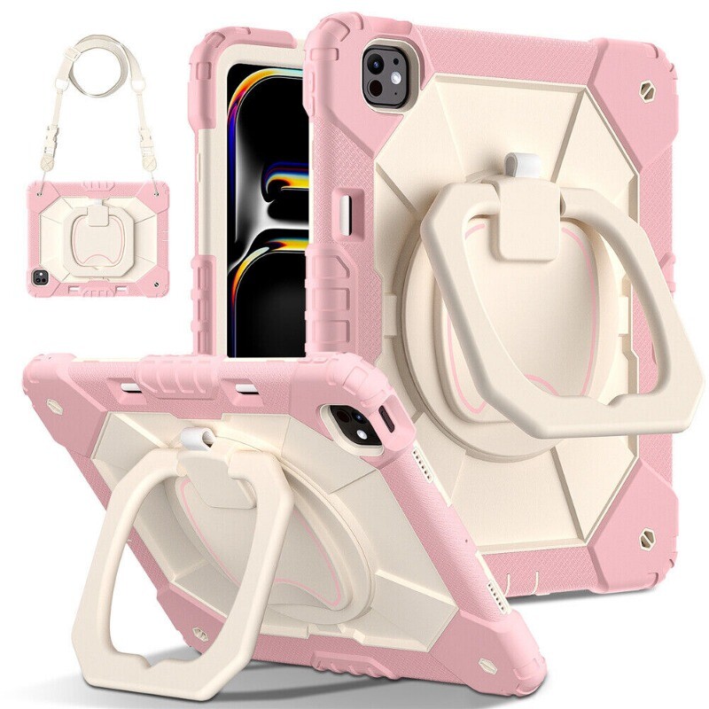 Fr iPad Pro Air 13" M3 M5 2025 Case Kids Heavy Duty Shockproof Hard Stand Cover-