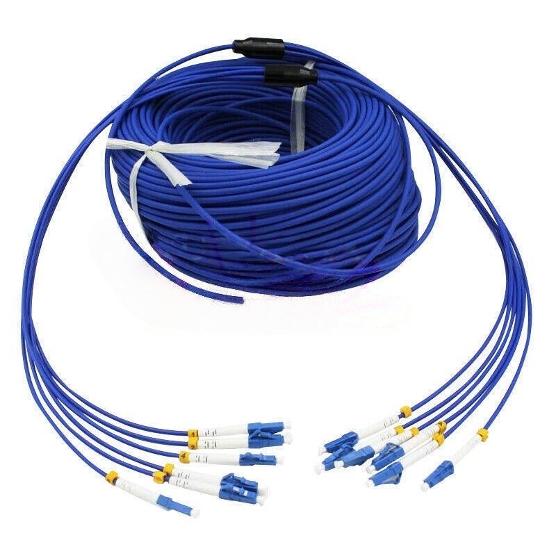 150M Indoor Armored Fiber Cable LC-LC 6 Strand SingleMode 9/125 Fiber Patch Cord