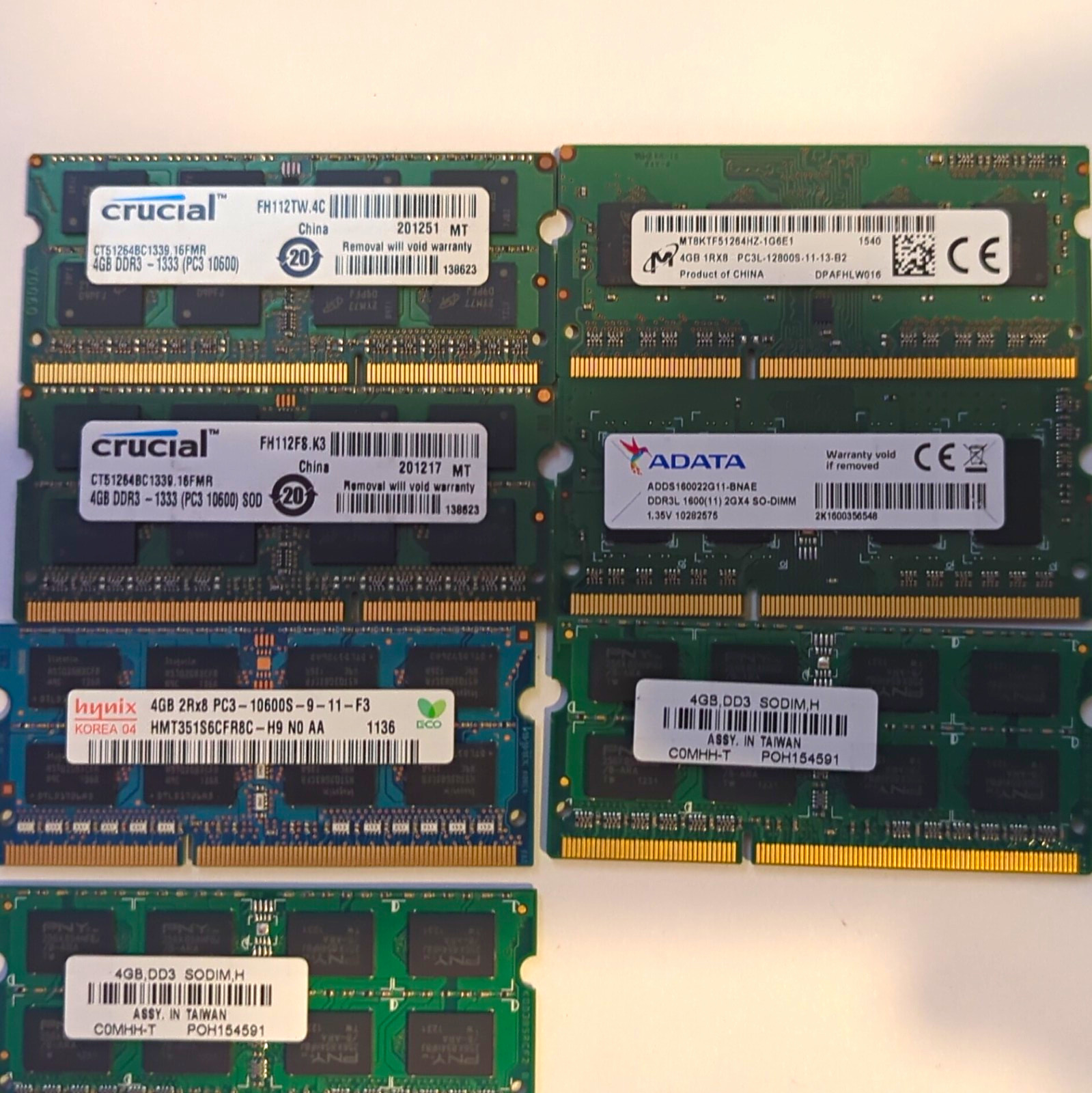 Multi Brand 24GB (6x4GB) DDR3 SO-DIMM 204-Pin PC3-10600S Non-ECC