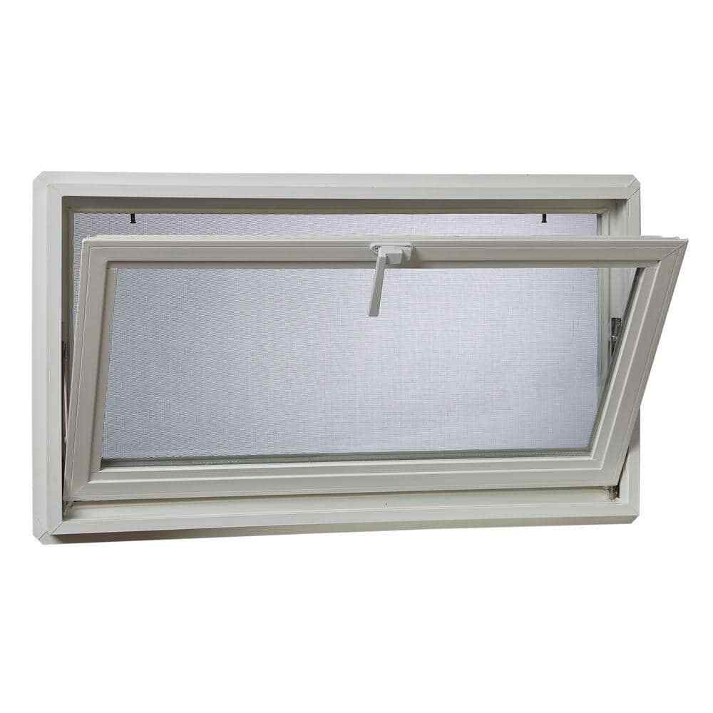 Hopper Vinyl Window with Screen Heavy Duty Insulated Glass 31.75 In. X 15.75 In.