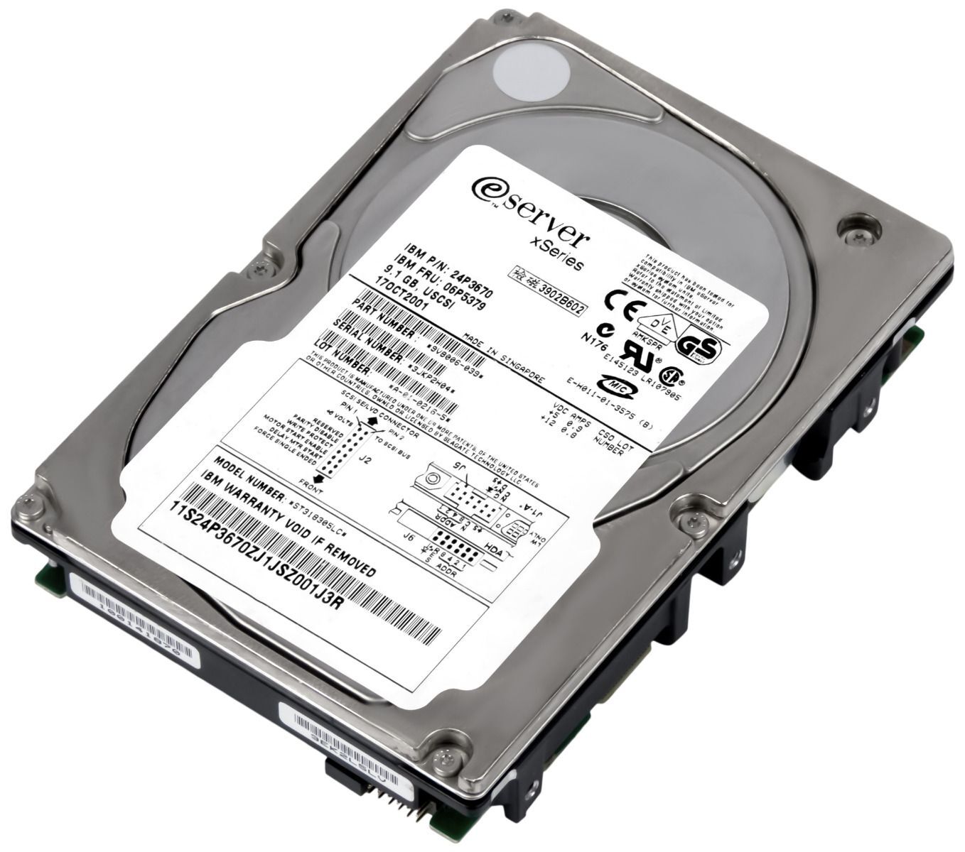 HARD DRIVE IBM 06P5379 24P3670 ST318305LC 9.1GB 10K 4MB SCSI U160 3.5''