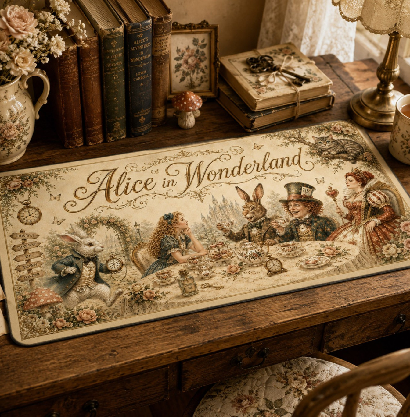 Alice in Wonderland Desk Mat #1 – Victorian Tea Party Mouse Pad