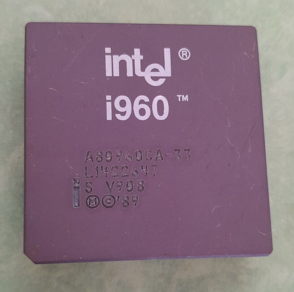 Vintage 1989 Rare Intel i960 A80960CA-33 Processor Collection or Gold Recovery