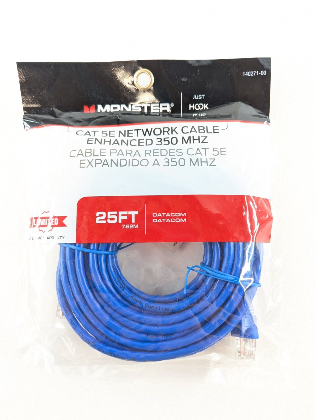Monster Ethernet Cable 25ft Cat5 Enhanced Blue Networking Patch Cable