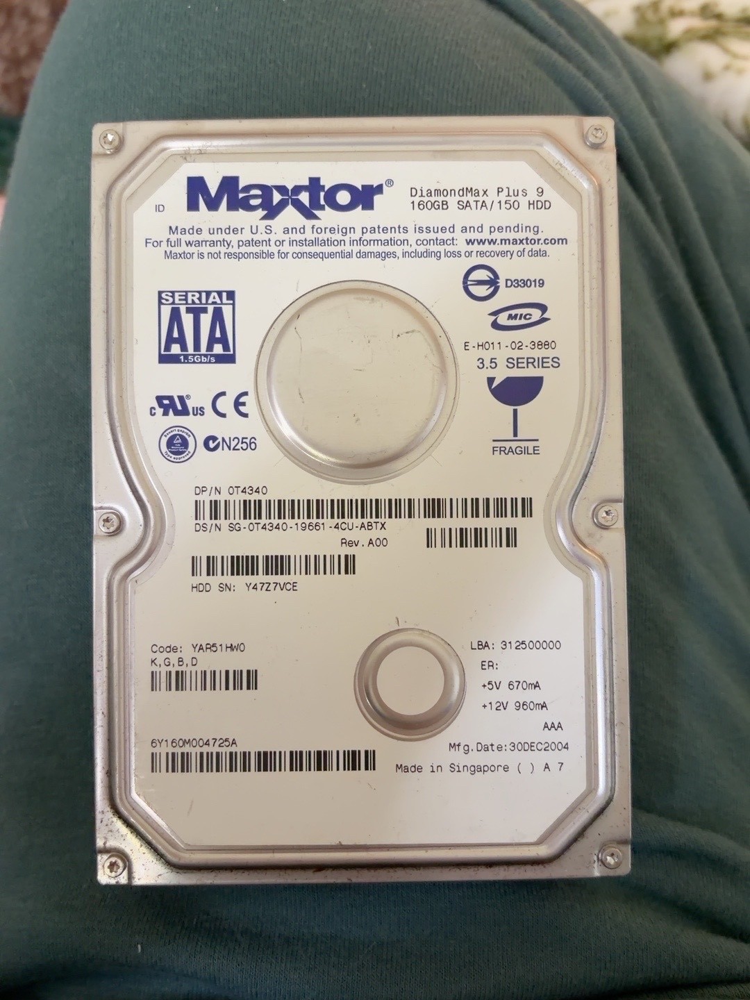  Maxtor DiamondMax Plus 9 160GB SATA HDD