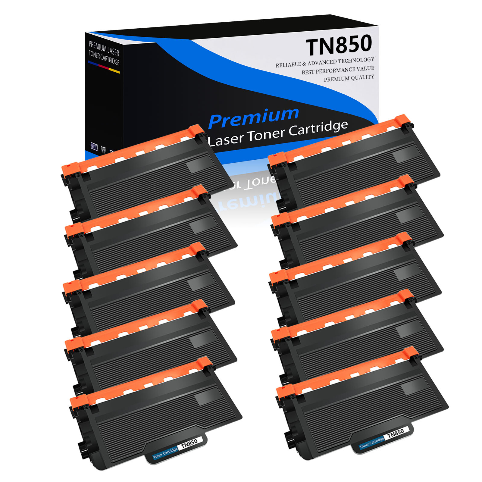 10PK Black TN850 Toner Cartridge for Brother HL-L5100DN HL-L5200DW HL-L5200DWT