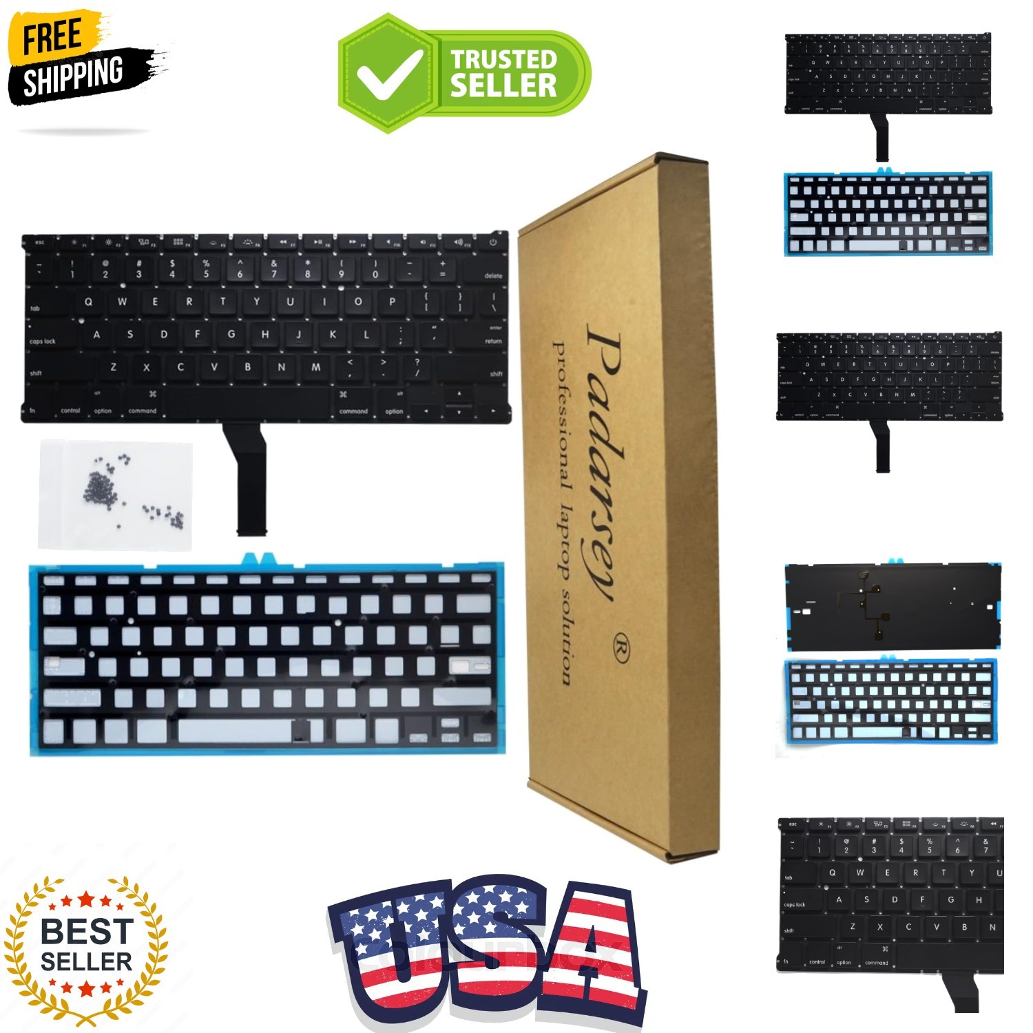 Replacement Backlight Backlit Keyboard with 80 PCE Screws Compatible for MacB...