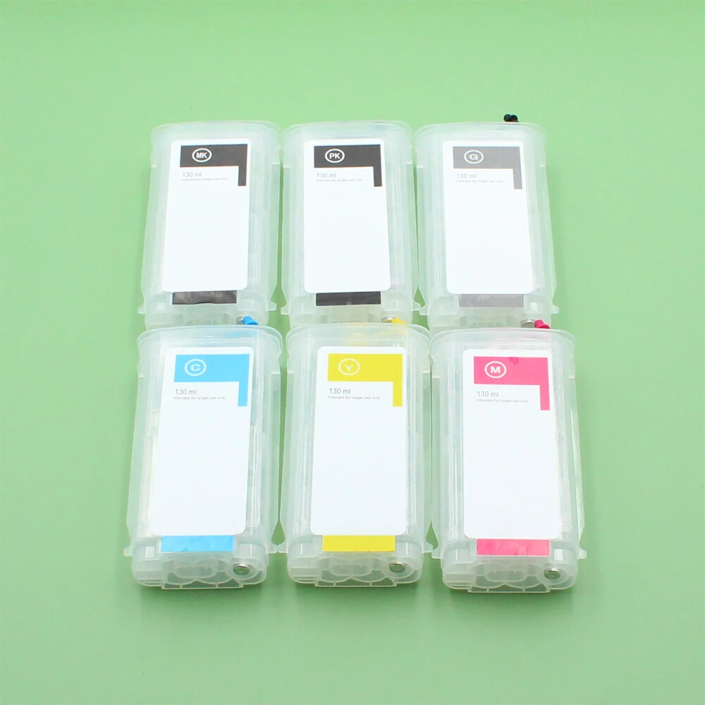 6pcs refillable ink cartridge without chip for HP T610 T1120 T1200 T1300 T230