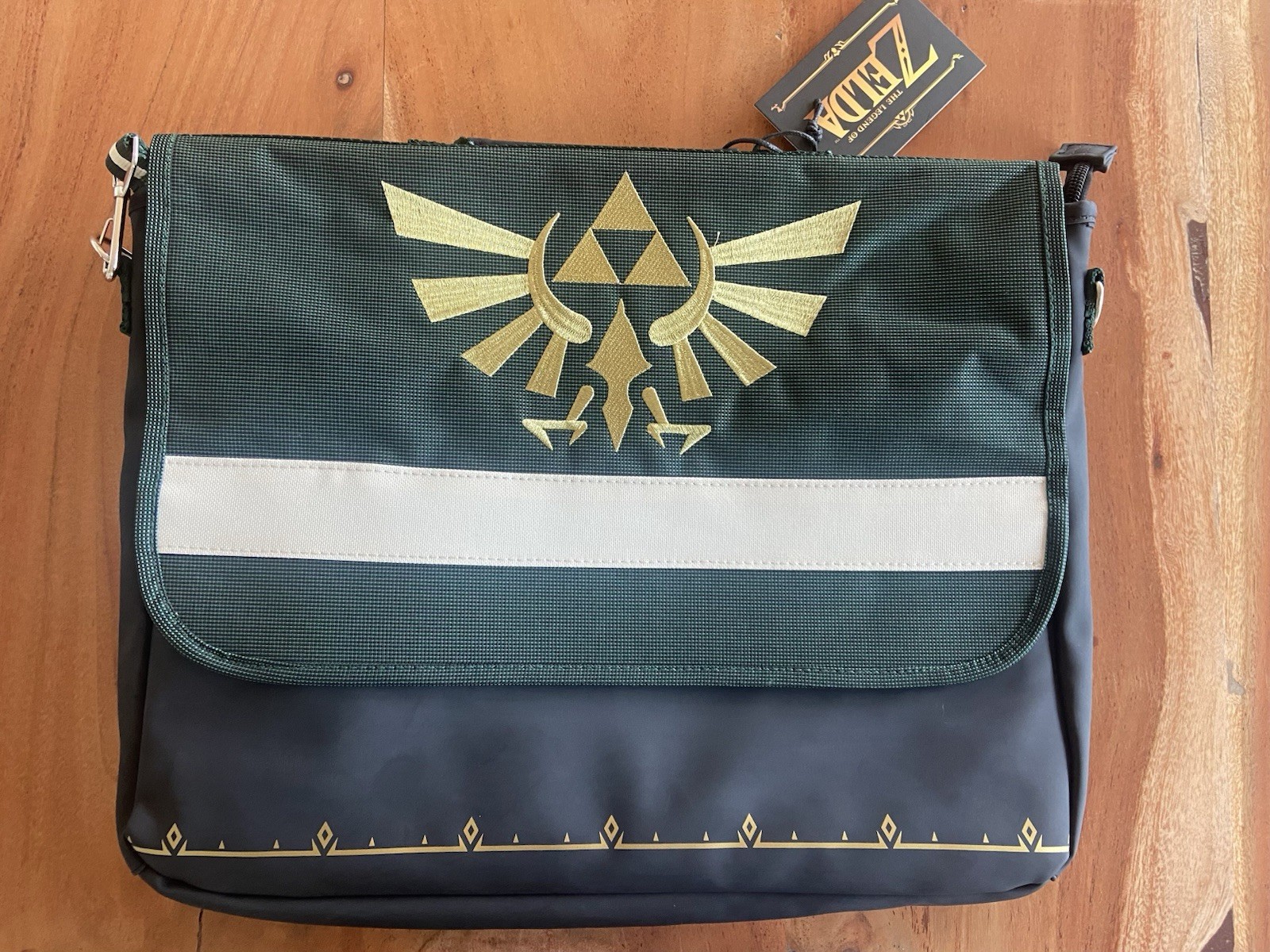 Nintendo The Legend of Zelda Messenger Laptop Bag Satchel NWT Green Black