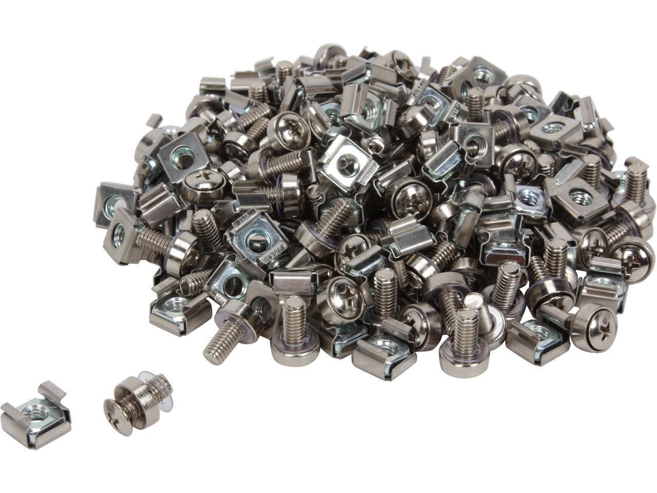 StarTech.com CABSCREWM62 100 Pkg M6 Mounting Screws and Cage Nuts for Server Rac