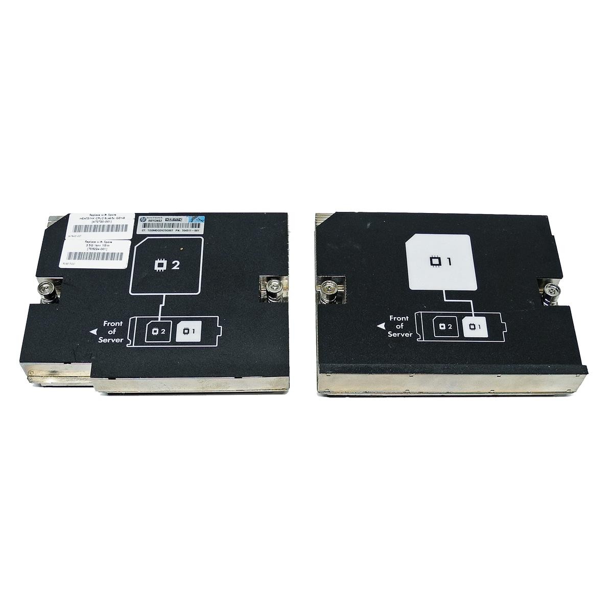HP ProLiant BL465c G8 CPU Heatsink/Cooler Dual Set #1 672721-001 #2 672720-001