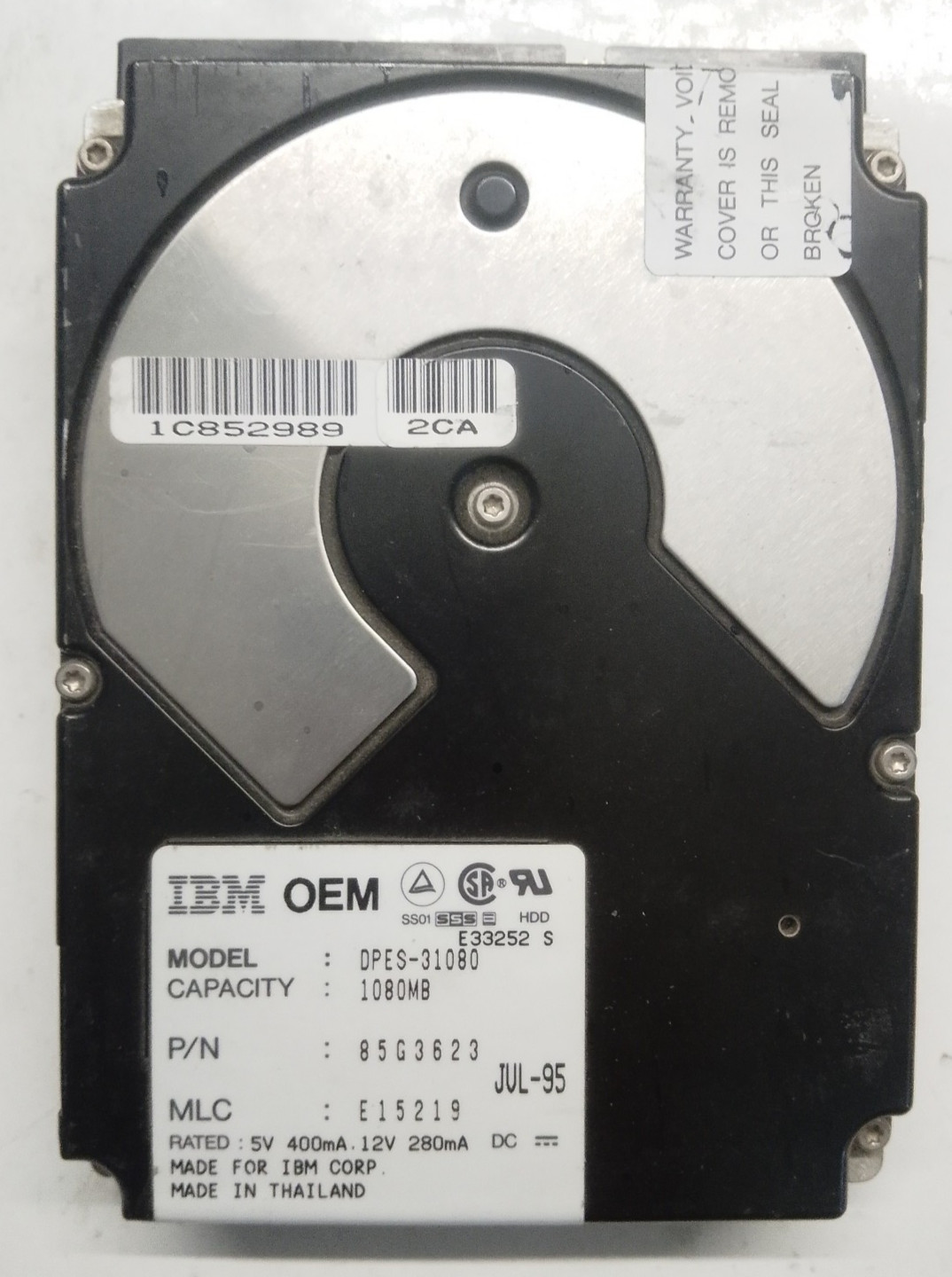 IBM OEM 1080mb DPES-31080 85G3623 3.5 SCSI Hard Drive