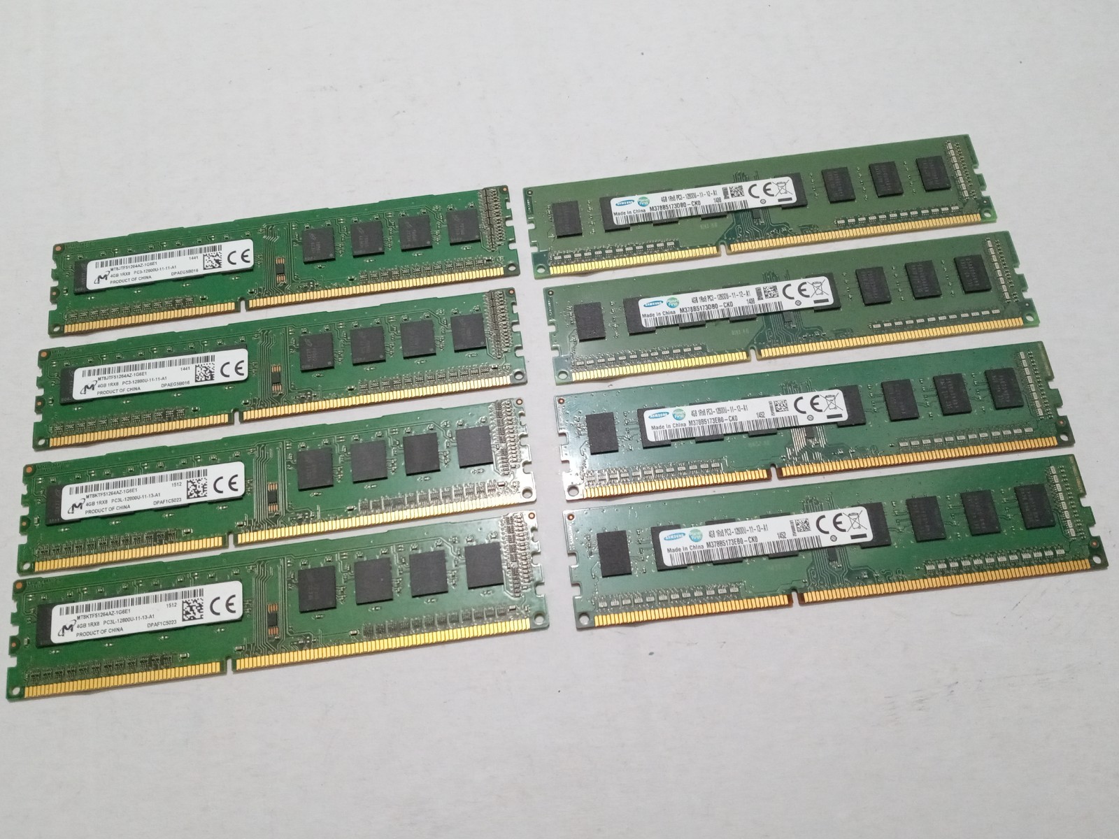 Samsung Micron 4GB DDR3 Ram PC3-12800 Memory 1600 Mhz 8 Sticks 32GB Total Tested